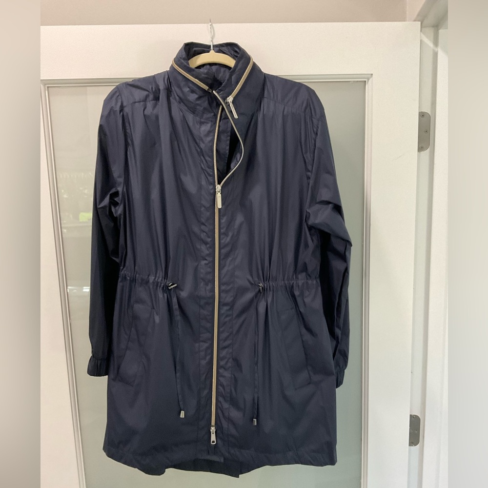 Discover Peach Navy Blue Vallon Anorak Hooded Drawstring Rain/Wind  Size Large